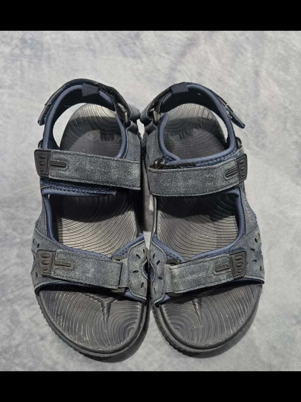 Adjustable Navy Blue Mens Sandals with Cushioned Footbed